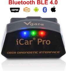 VGATE ICAR PRO OBD2 Bluetooth 4.0 (BLE) Diagnostic -laite, Automaattinen autojen moottorin virhekoodin lukija, ELM 327 V 2.3 Android/iOS hinta ja tiedot | Lisätarvikkeet autoiluun | hobbyhall.fi