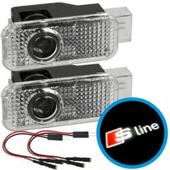 Sarja 2x Led-Valonheittimet Logolla, Audi A3 A4 A5 A6 A8 Q3 Q5 Q7 S-Line, ME Premium hinta ja tiedot | Ajovalot | hobbyhall.fi