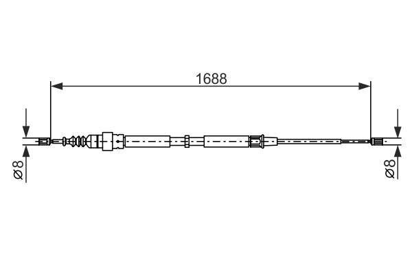 BOSCH käsijarruvaijeri 1987477696 1J0609721E 1J0609721E hinta ja tiedot | Lisätarvikkeet autoiluun | hobbyhall.fi