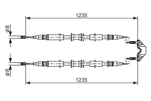 BOSCH käsijarruvaijeri 1987477869 24468130 24468130 hinta ja tiedot | Lisätarvikkeet autoiluun | hobbyhall.fi