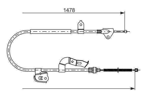 BOSCHin käsijarruvaijeri 1987477951 1J0609721AQ 1J0609721AQ hinta ja tiedot | Lisätarvikkeet autoiluun | hobbyhall.fi