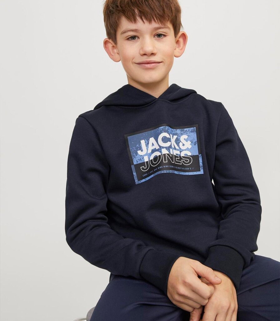 Jack & Jones lasten collegepaita 12254120*02, laivastonsininen 5715514900252 hinta ja tiedot | Poikien puserot, liivit ja jakut | hobbyhall.fi