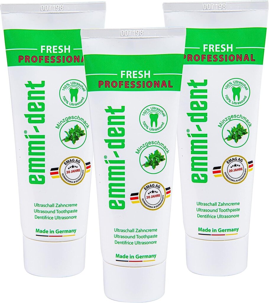 EMMI®-LEPT-ultraääni hammastahna "Fresh", piparminttumaku, vegaaninen ja gluteeniton, 3x 75 ml hinta ja tiedot | Suuhygienia | hobbyhall.fi