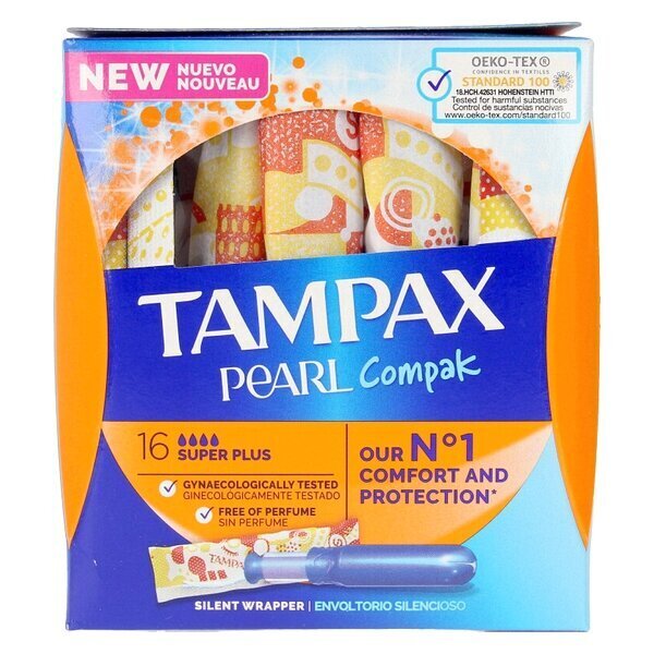 Tamponit Tampax Plus Pearl Compak, 16 kpl hinta ja tiedot | Tamponit ja terveyssiteet | hobbyhall.fi