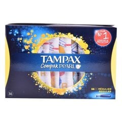 Tamponipakkaus Tampax Pearl Regular, 36 kpl hinta ja tiedot | Tamponit ja terveyssiteet | hobbyhall.fi