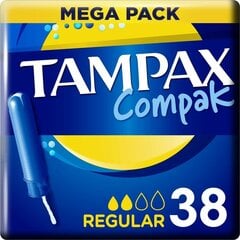 Normaalit tamponit Tampax Compak 38 kpl. hinta ja tiedot | Tamponit ja terveyssiteet | hobbyhall.fi