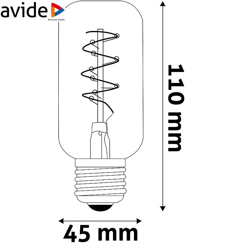 Avide LED-lamppu 4,5W E27 T45 Soft Filament hinta ja tiedot | Lamput | hobbyhall.fi