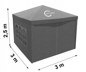 Huvimaja Carruzzo, 3 x 3 x 2,45 m, harmaa hinta ja tiedot | Puutarhapaviljongit | hobbyhall.fi