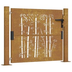 vidaXL Puutarhaportti 105x105 cm corten teräs bambukuvio hinta ja tiedot | Aidat ja tarvikkeet | hobbyhall.fi