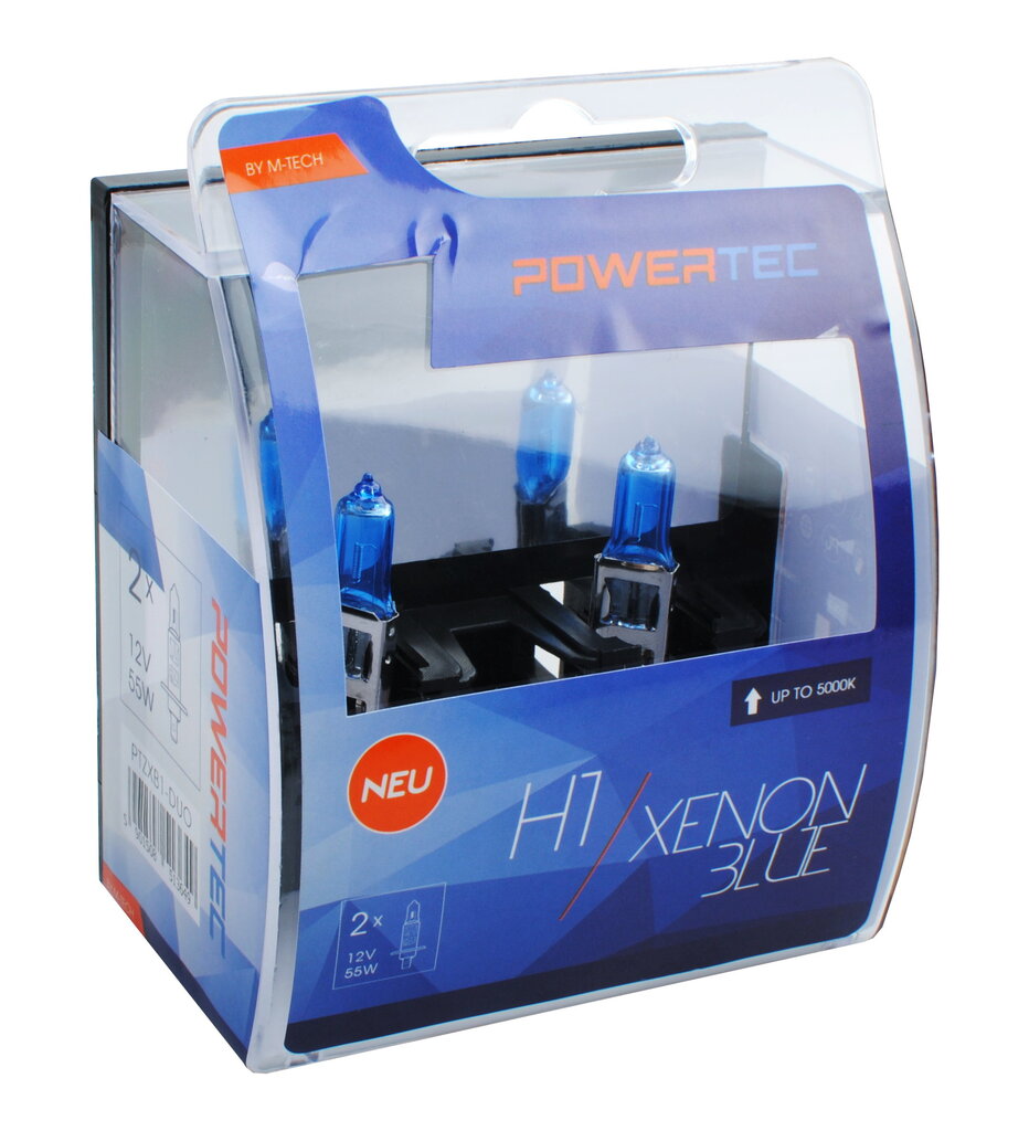 Auton polttimot M-Tech Powertec XenonBlue H1 12V, 2 kpl. hinta ja tiedot | Polttimot | hobbyhall.fi