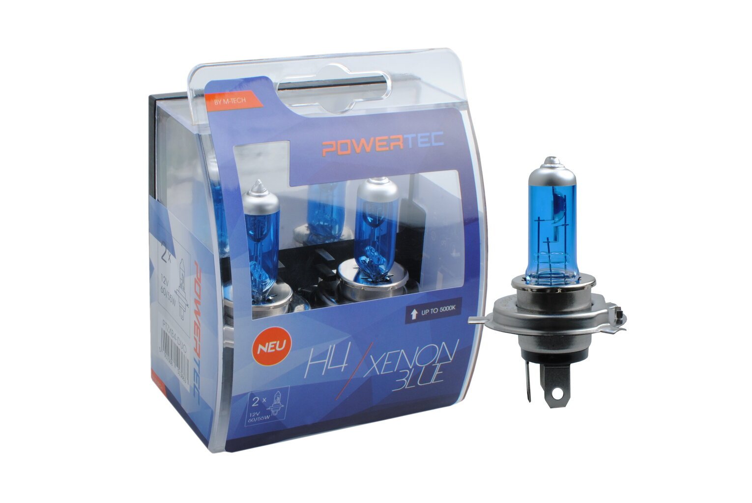 Auton polttimot M-Tech Powertec XenonBlue H4 12V, 2 kpl. hinta ja tiedot | Polttimot | hobbyhall.fi