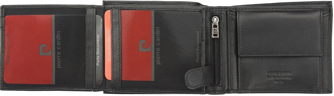 Pierre Cardin Iso Nahka Lompakko Black Red hinta ja tiedot | Miesten lompakot | hobbyhall.fi