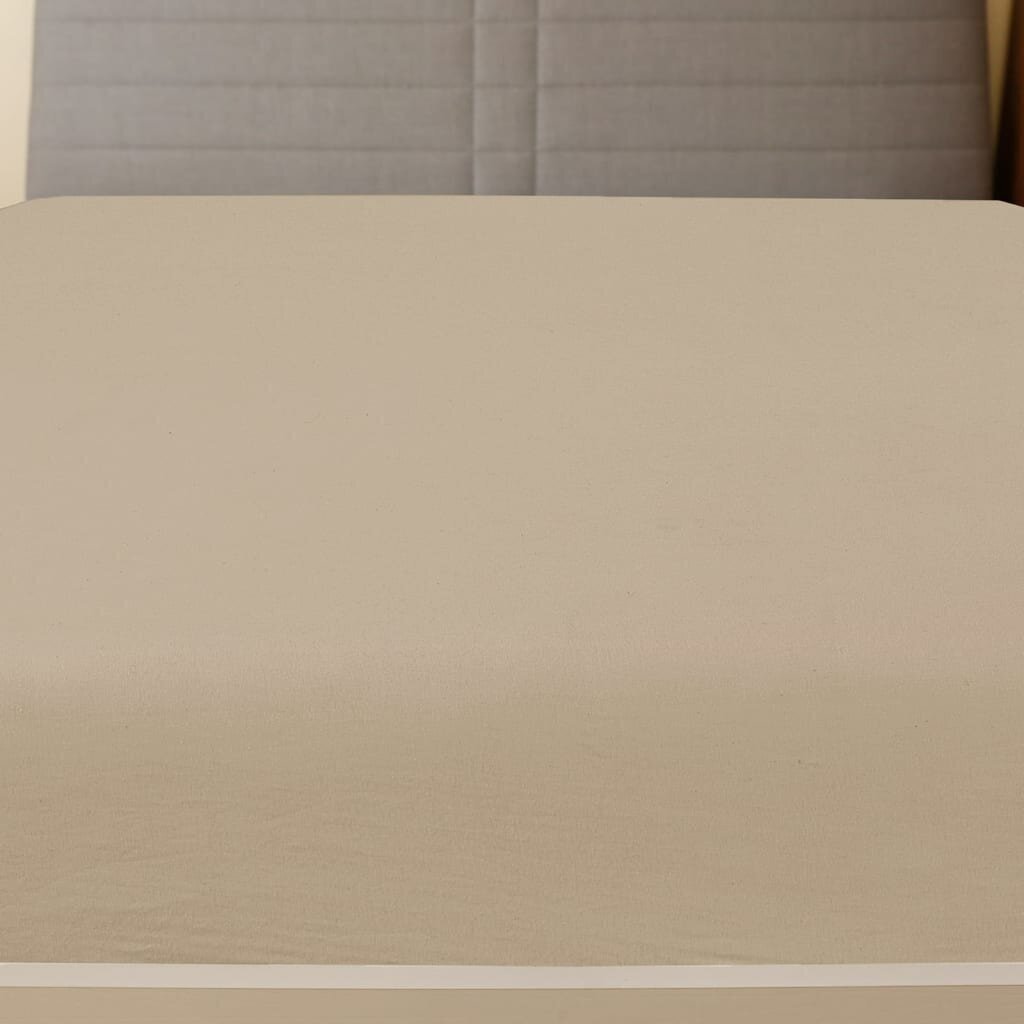 vidaXL Muotoon ommellut lakanat 2 kpl taupe 90x200 cm puuvilla hinta ja tiedot | Lakanat | hobbyhall.fi