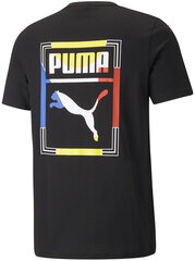 Puma T-paita Graphic Tee Box Logo Black hinta ja tiedot | Miesten urheiluvaatteet | hobbyhall.fi