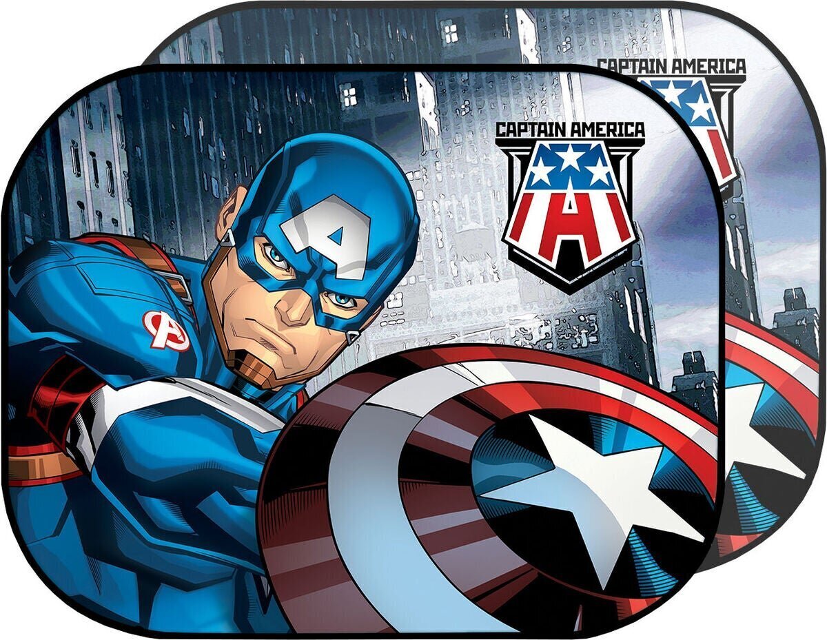 Autoverho Captain America, 44 x 35 cm, 2 kpl. hinta ja tiedot | Lisätarvikkeet autoiluun | hobbyhall.fi