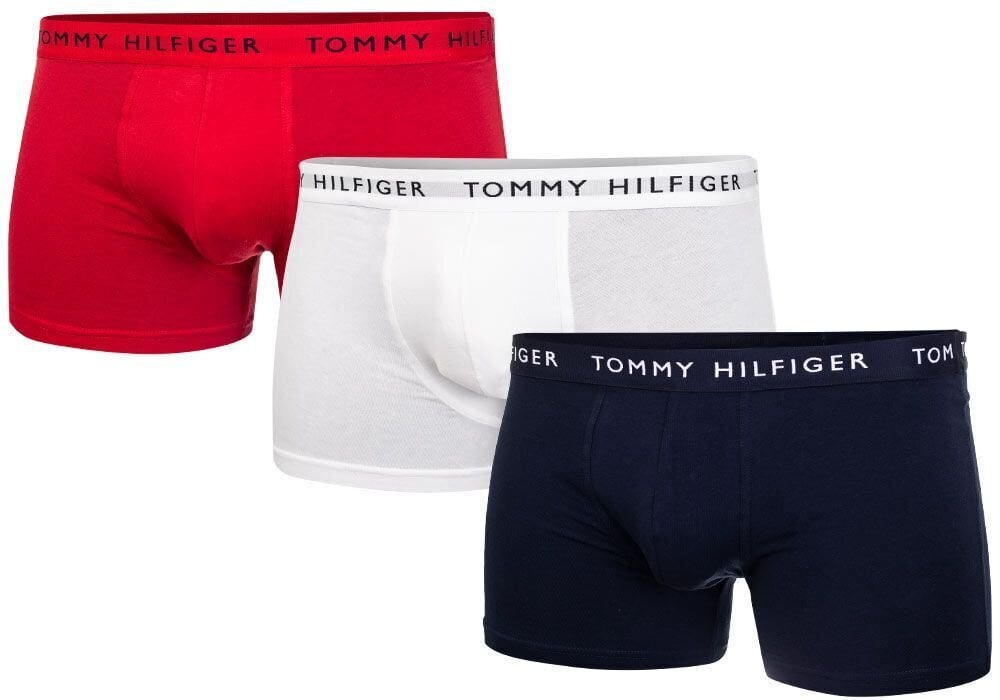 Nyrkkeilijät TOMMY HILFIGER White Blue Red UM0UM022030WS hinta ja tiedot | Miesten alushousut | hobbyhall.fi