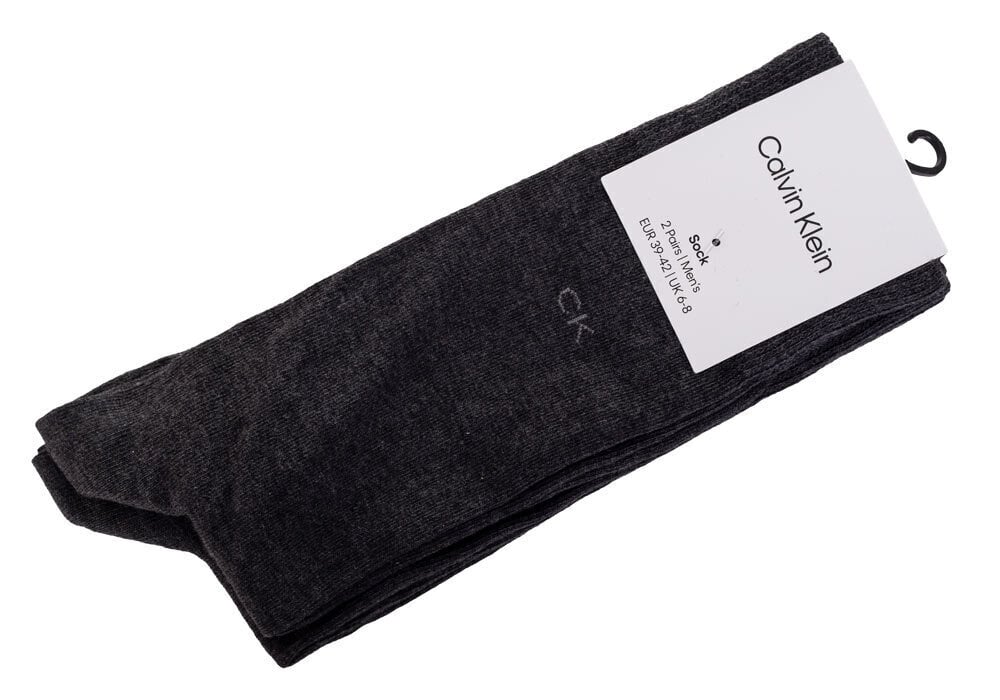 Sukat CALVIN KLEIN Dark Grey Melange 2 Pck 701218631-002 hinta ja tiedot | Miesten sukat | hobbyhall.fi