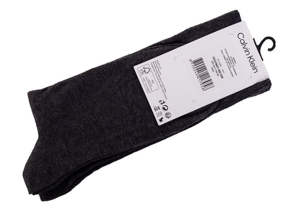 Sukat CALVIN KLEIN Dark Grey Melange 2 Pck 701218631-002 hinta ja tiedot | Miesten sukat | hobbyhall.fi