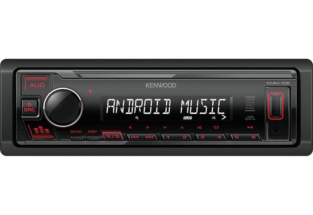 Kenwood KMM-105RY autoradio, 50 W, USB, musta hinta ja tiedot | Autoradiot, multimedia | hobbyhall.fi