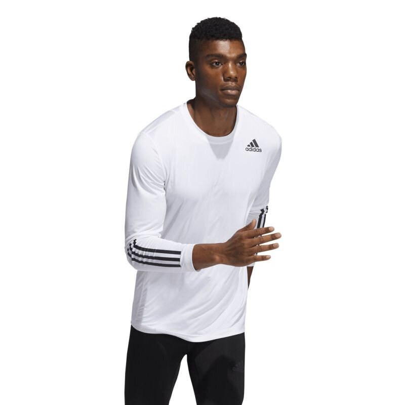 Miesten urheilupaita Adidas Techfit 3-raitainen pitkähihainen toppi M GM0499, valkoinen hinta ja tiedot | Miesten urheiluvaatteet | hobbyhall.fi