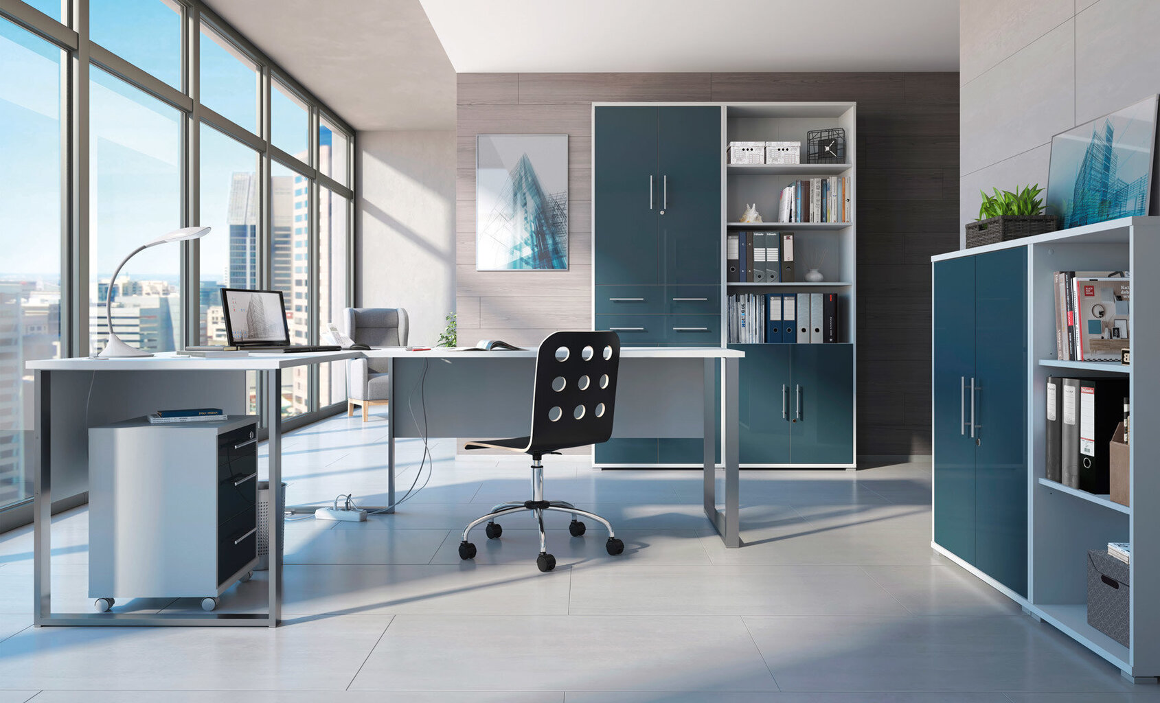 Kappi Office Lux 3S, harmaa hinta ja tiedot | Olohuoneen kaapit ja lipastot | hobbyhall.fi
