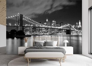 Valokuvatapetti, Brooklyn Bridge yöllä New Yorkissa hinta ja tiedot | Valokuvatapetit | hobbyhall.fi