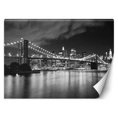 Valokuvatapetti, Brooklyn Bridge yöllä New Yorkissa hinta ja tiedot | Valokuvatapetit | hobbyhall.fi