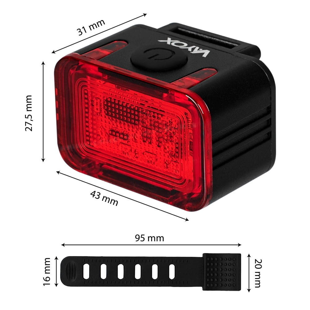 Takapyörän valo 300lm 16*LED USB-C VA0152 Vayox hinta ja tiedot | Polkupyörän valot ja heijastimet | hobbyhall.fi