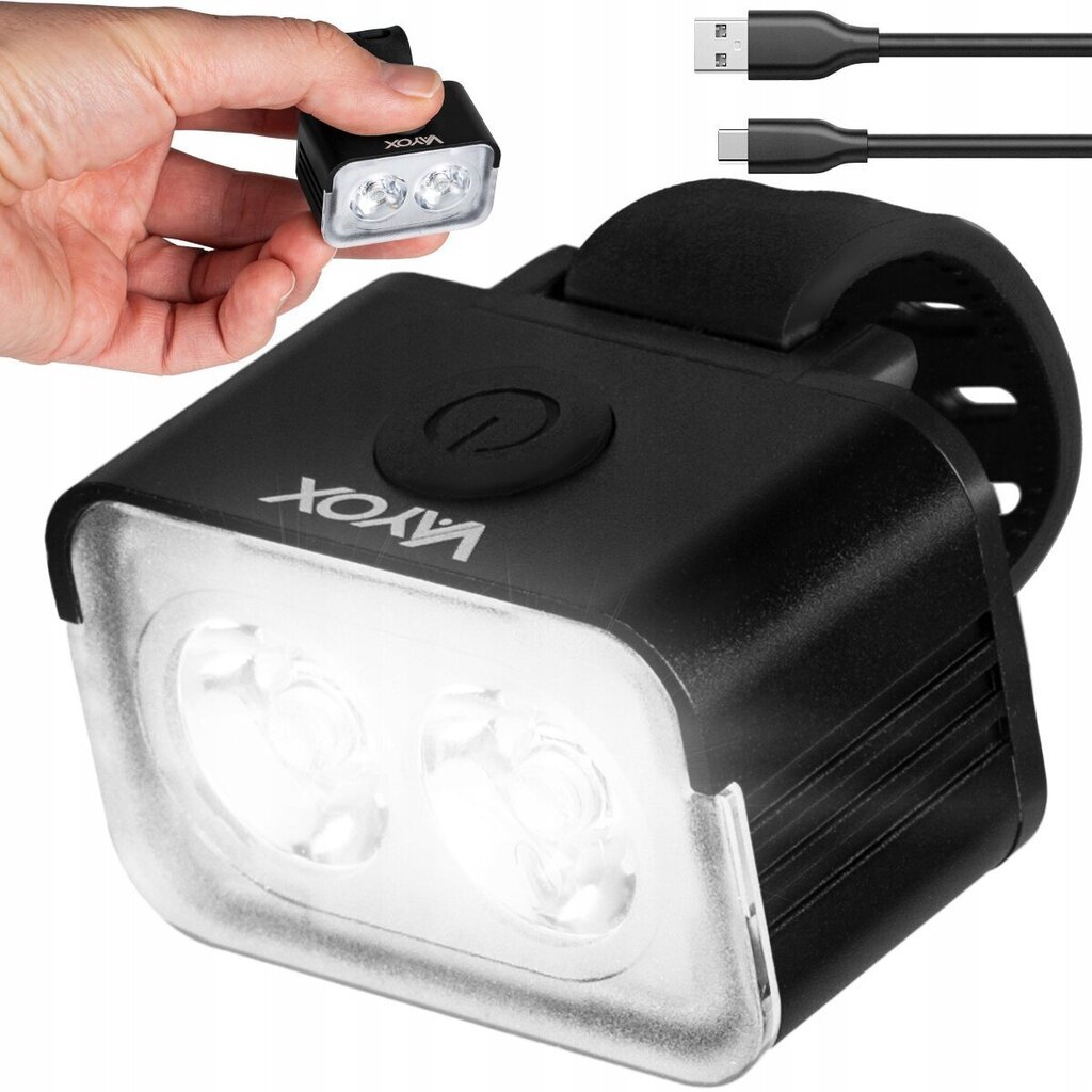 Etupyörän valo 300lm 2*LED USB-C VA0153 Vayox hinta ja tiedot | Polkupyörän valot ja heijastimet | hobbyhall.fi