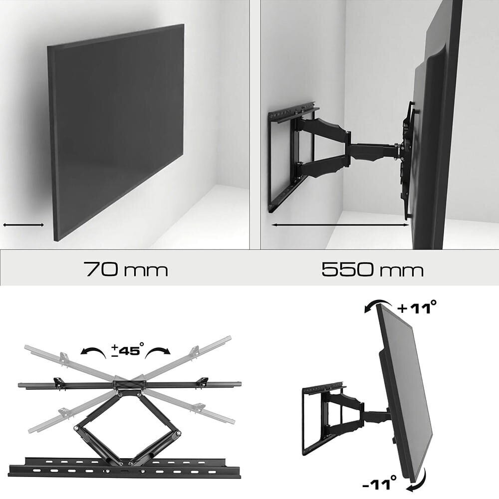 LCD TV kiinnike KG-1028 42-100 tuumaa 800x400 KING MOUNT hinta ja tiedot | TV-seinätelineet | hobbyhall.fi