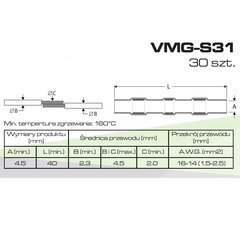 Lämpökutisteputket tina ja liima 1.5-2.5mm 30 kpl VMG-S31 Vayox hinta ja tiedot | Hitsauslaitteet | hobbyhall.fi