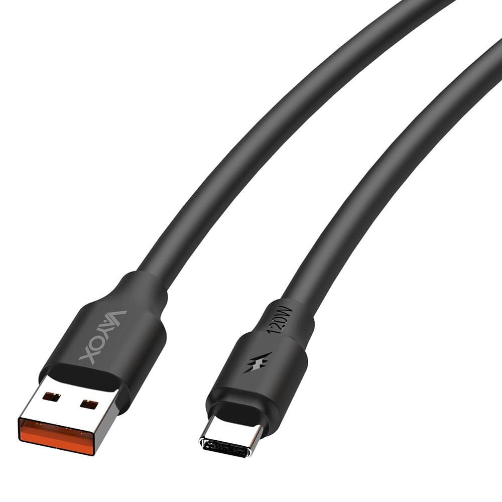 USB - USB-C 120W 3A 1m nopea linja musta VA0121 Vayox kaapeli hinta ja tiedot | Kaapelit ja adapterit | hobbyhall.fi