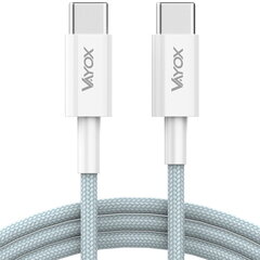 USB-C - USB-C 65W 3A 1m 1m premium-johto VA0105 Vayox hinta ja tiedot | Kaapelit ja adapterit | hobbyhall.fi