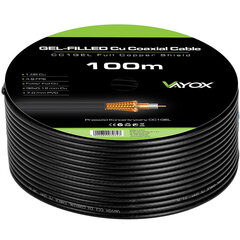 Koaksiaalikaapeli 1.02 Cu + 32x0.12mm Cu CC1-100GEL musta Vayox 100m hinta ja tiedot | Kaapelit ja adapterit | hobbyhall.fi