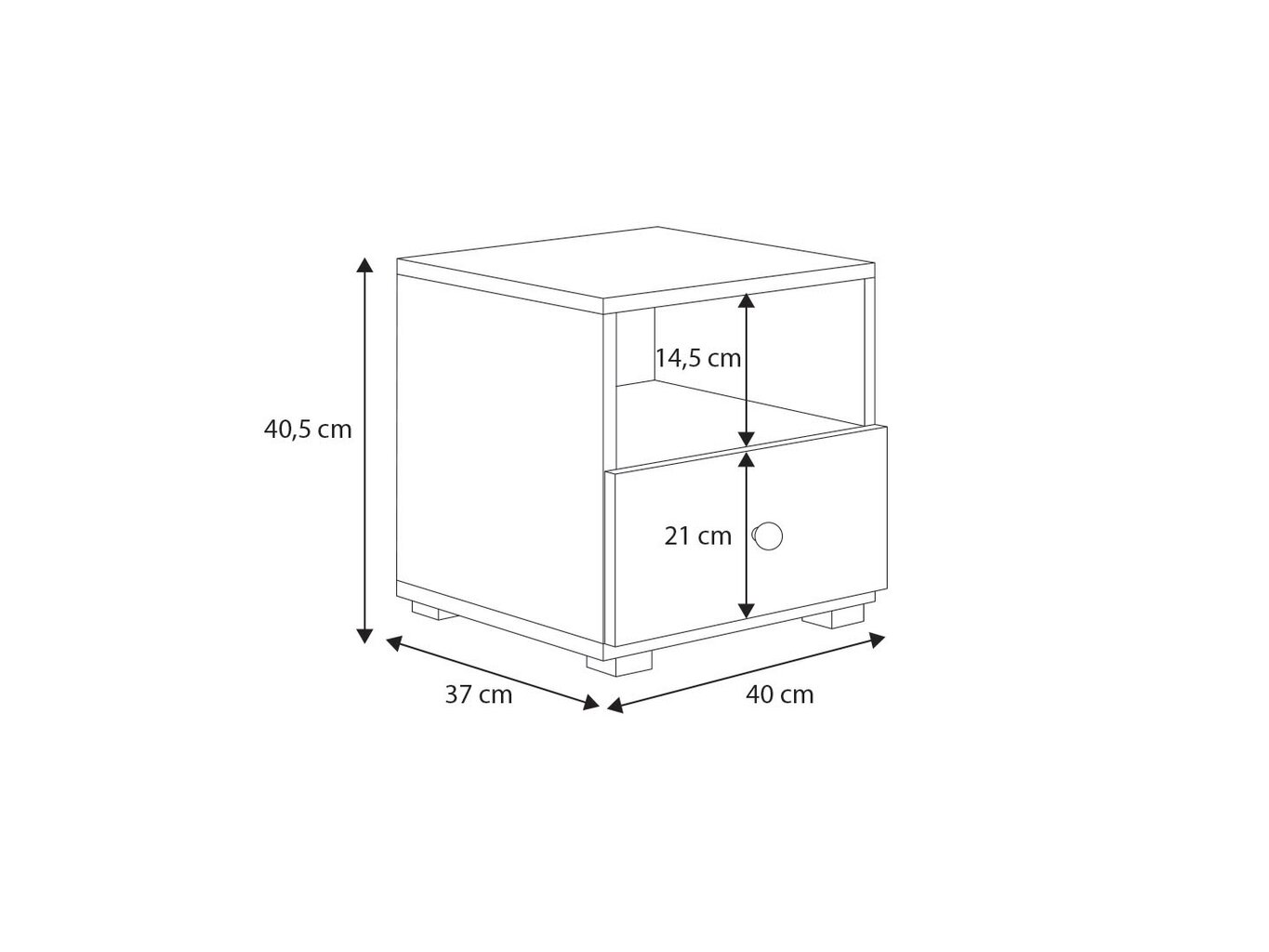 Yöpöytä ADRK Furniture Emi 06, valkoinen hinta ja tiedot | Yöpöydät | hobbyhall.fi