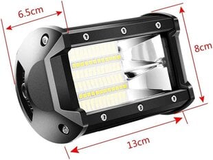 Aufun LED Worklight 72W LED -sovelluksen off-road-ajovalot 10800Lm 10-30V 6000K Work Light Vedenpitävä IP67 (2 x 72W) hinta ja tiedot | Polttimot | hobbyhall.fi