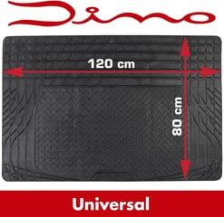 Dino 130025 -runkojen matto 120 x 80 cm yleinen rajattava kumimatto anti -liuskamato Universal Trunk Protection hinta ja tiedot | Auton tavaratilamatot | hobbyhall.fi