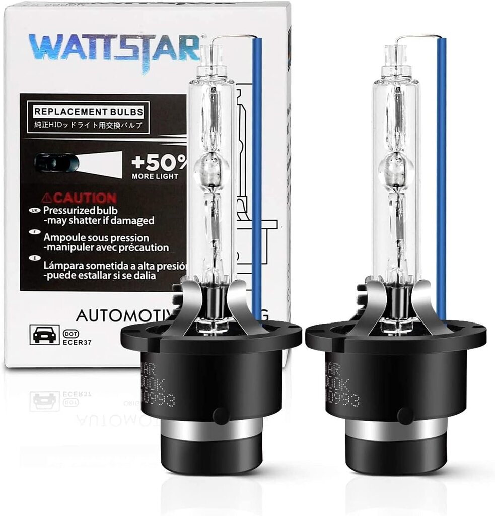 WATTSTAR OEM -laatu D2S 8000K, ksenonin ajovalot, HID D2S -ajovalot, ksenon -ajovalot, HID -ksenonilamppu (2 sarjapakkaus). ……… hinta ja tiedot | Polttimot | hobbyhall.fi