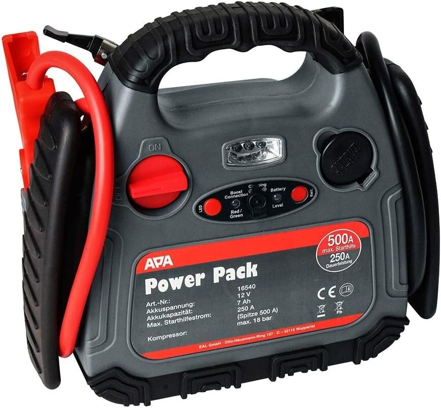 APA 16540 Power Pack, kompressorilla ja aloitustuella, 12 V hinta ja tiedot | Sähköiset lisätarvikkeet | hobbyhall.fi