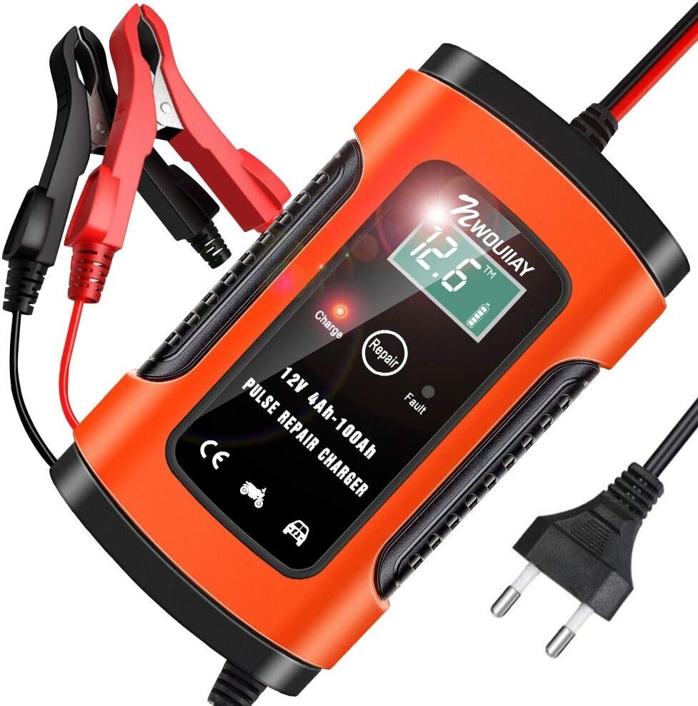 Nwouiiay Battery Charger Auto 6A/12V -auton akkulaturit Älykäs huoltolaturi LCD -näytön akku ja moottoripyörän akku laturi hinta ja tiedot | Auton akkulaturit | hobbyhall.fi