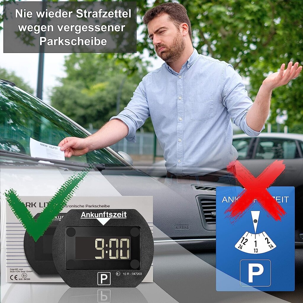 2x Park Lite Electronic Parking Digital Pysäköintimittari Musta virallinen hyväksyntä - 2 kappaletta sarja hinta ja tiedot | Lisätarvikkeet autoiluun | hobbyhall.fi