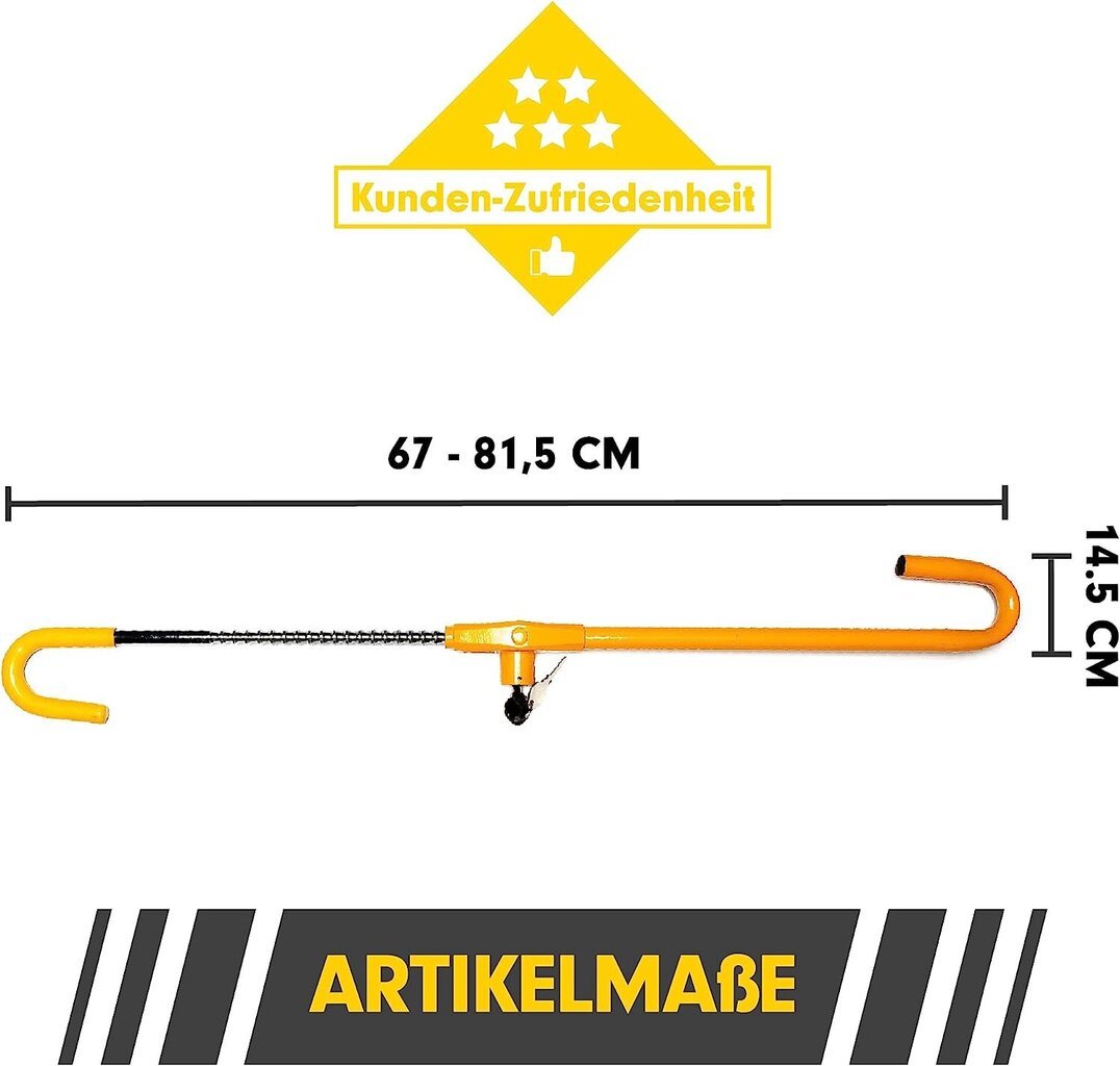 Pretex -ohjauspyörän kynsi vankka varkausaula, joka on valmistettu kovettuneesta teräksestä - ohjauspyörän lukitus autolle, matkailuautolle, kuorma -autolle - keltainen estepalkki, joka on laajennettavissa välillä 67 - 81,5 cm hinta ja tiedot | Lisätarvikkeet autoiluun | hobbyhall.fi