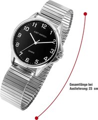 Katso vain miesten kellot ruostumattomasta teräksestä valmistetut junateipit Elegant Classic Analog Quartz JW20161 (hopeavärinen musta) B09476VMFK hinta ja tiedot | Miesten kellot | hobbyhall.fi