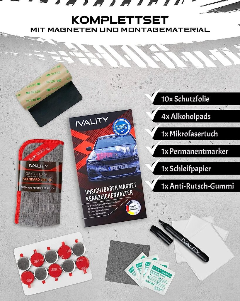 IVality® 100% puhdas magneettinen rekisterikilven pidike-rikömätön magneettinen pidike 1x-rekisterikilpi-auto-oppisopimusoppilaille hinta ja tiedot | Lisätarvikkeet autoiluun | hobbyhall.fi