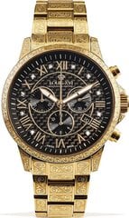 Louis XVI: n miesten rannekello Palace Royale Steel Band Gold Black Carbon Real Diamond Roman Numbers Chronograph Analog Quarttsi Ruostumaton teräs 1018 B08PG1VHRZ hinta ja tiedot | Miesten kellot | hobbyhall.fi