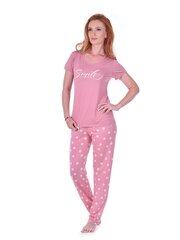 Naisten pyjama Pidzaama house, puuvillaa, vaaleanpunainen hinta ja tiedot | Yöasut ja pyjamat | hobbyhall.fi