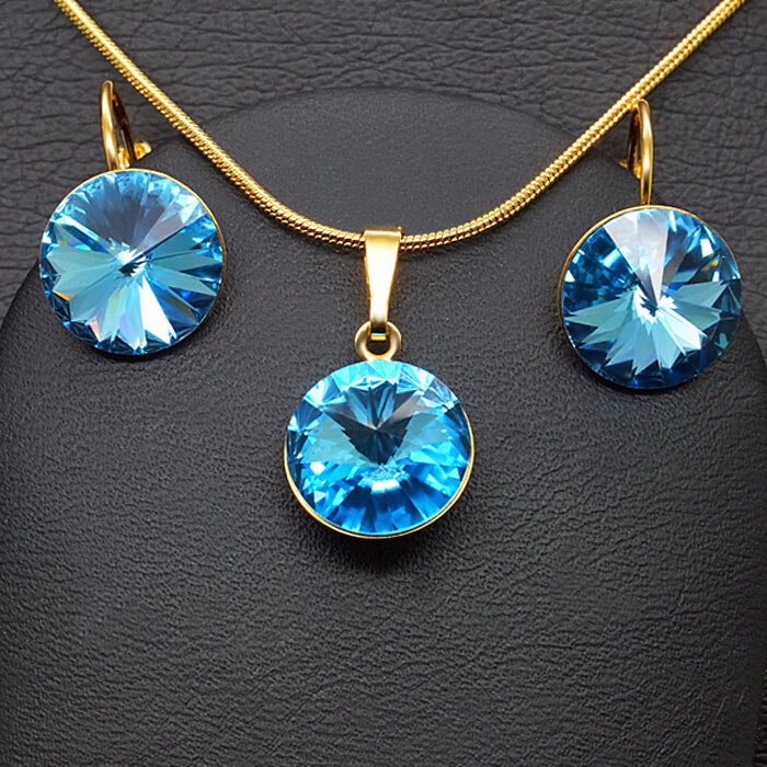 Комплект "Кларис II (Aquamarine Blue)" с кристаллами Swarovski™ hinta ja tiedot | Korusetit | hobbyhall.fi