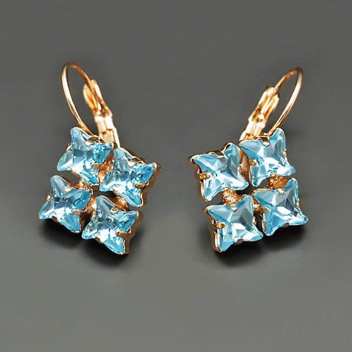 Серьги "Хрустальный Ураган (Aquamarine Blue)" с кристаллами Swarovski™ hinta ja tiedot | Korvakorut | hobbyhall.fi