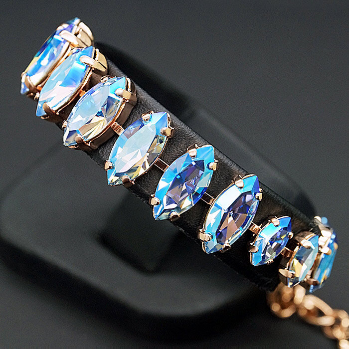 Браслет "Орнелла (Light Sapphire Shimmer)" с кристаллами Swarovski™ hinta ja tiedot | Rannekorut | hobbyhall.fi
