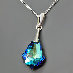 Серебряный кулон "Барокко IV (Bermuda Blue)" с кристаллами Swarovski™ hinta ja tiedot | Kaulakorut | hobbyhall.fi